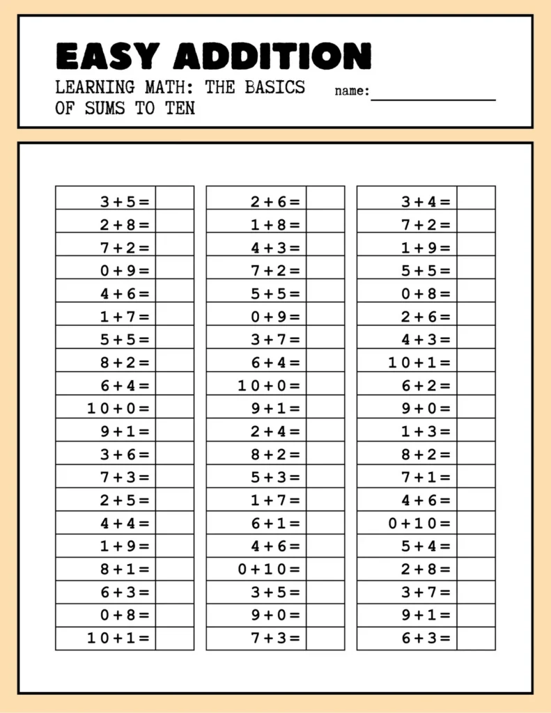 Kindergarten Addition Kindergarten Addition
