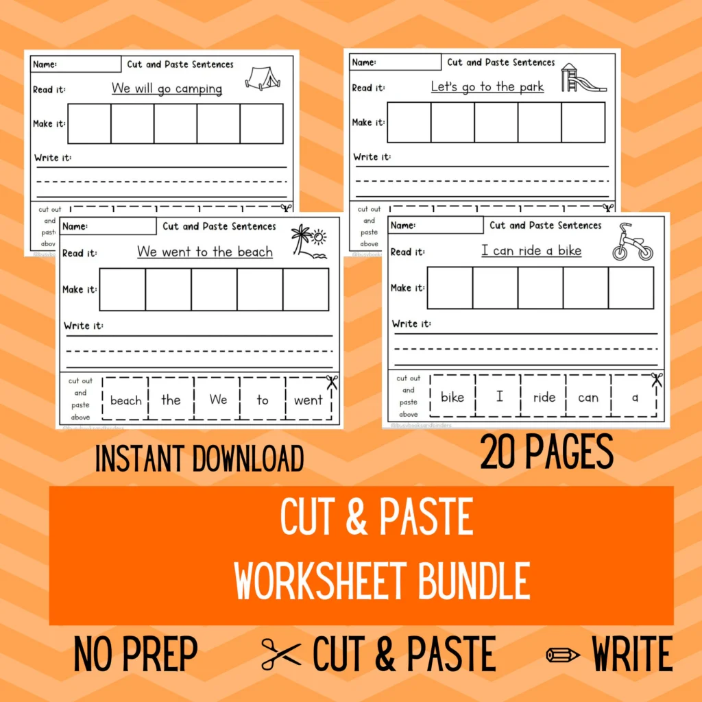 Kindergarten Cut And Paste Worksheet Kindergarten Cut And Paste Worksheet