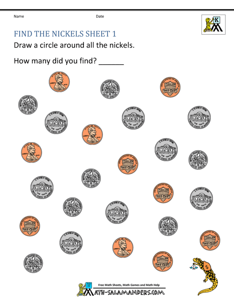 Kindergarten Money Worksheets Kindergarten Money Worksheets