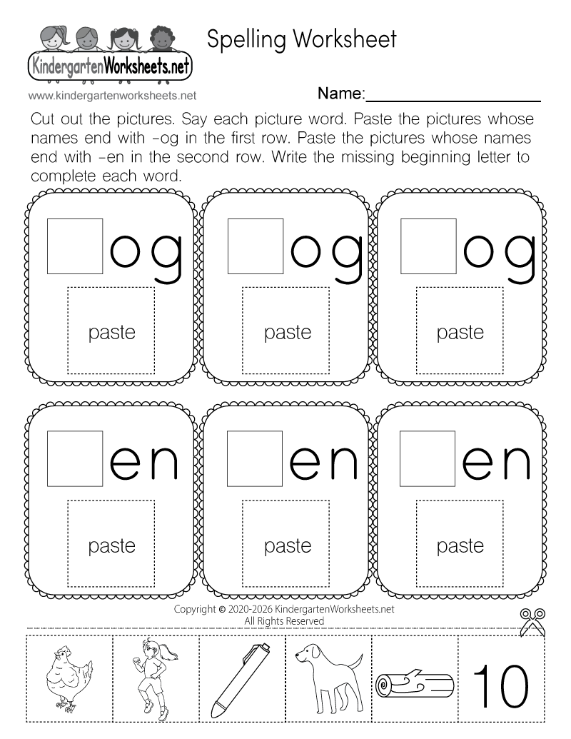 Learn Spelling Worksheet