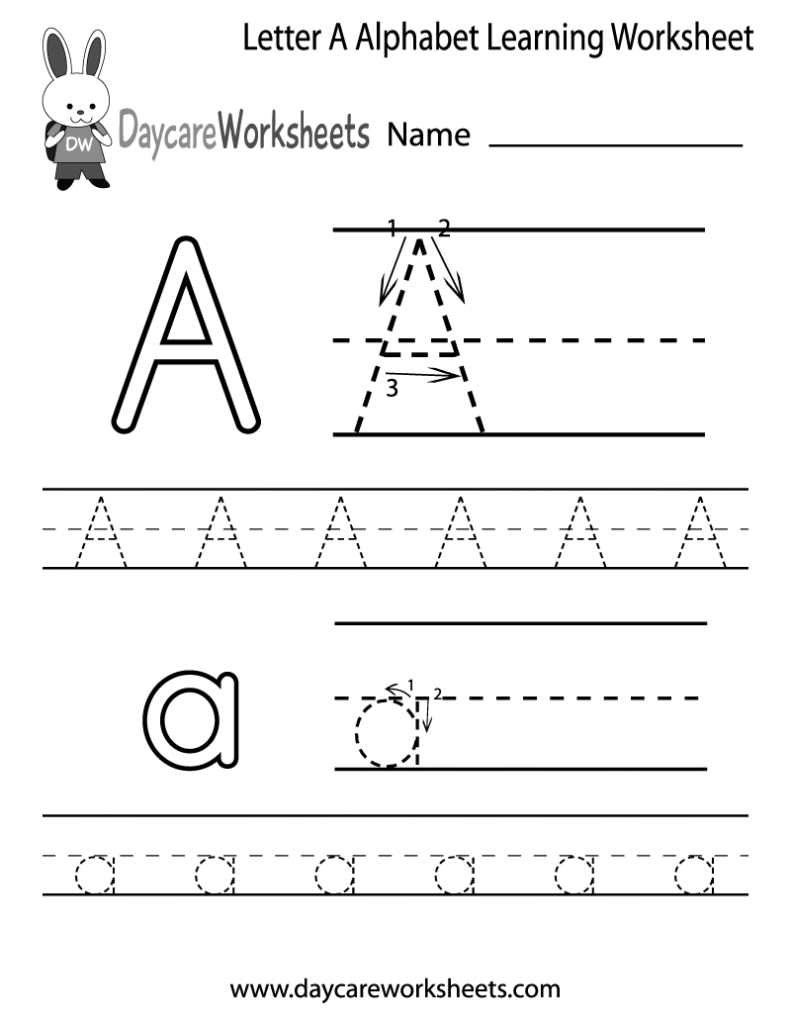 Letter A Alphabet Learning Worksheet Letter A Alphabet Learning Worksheet