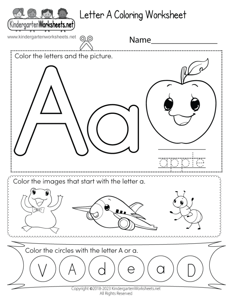 Letter A Coloring Worksheet Letter A Coloring Worksheet