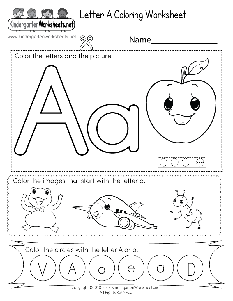 Letter A Coloring Worksheet