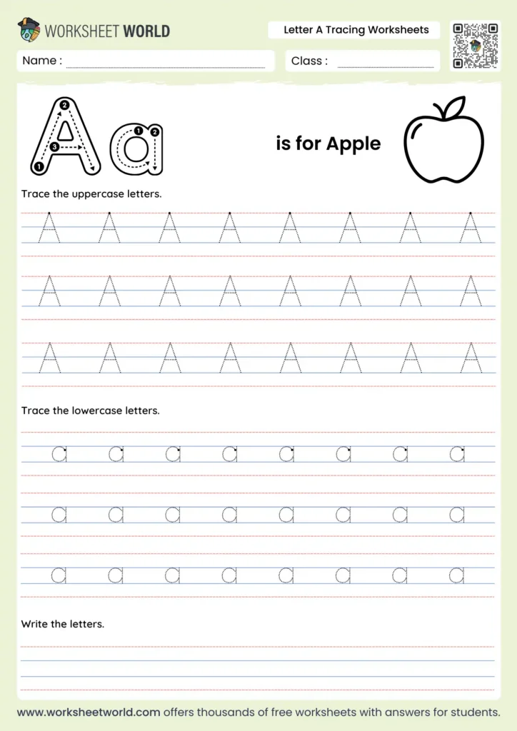 Letter A Tracing Worksheets For Preschool Letter A Tracing Worksheets For Preschool