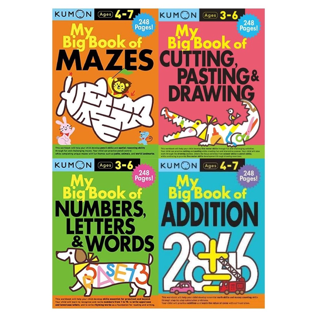 My Big Book Of Mazes Numbers Letters And Words Cutting Pasting Drawing Addition Kumon I 235588070 14928646926