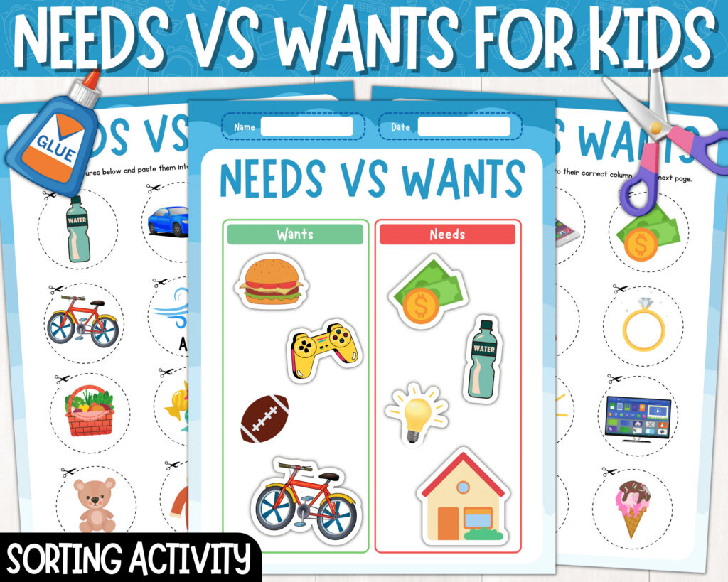 Needs Vs Wants Sort Worksheets Cut And Needs Vs Wants Sort Worksheets Cut And