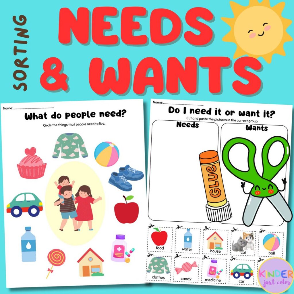 Needs Vs Wants Sorting Activity Cut Needs Vs Wants Sorting Activity Cut