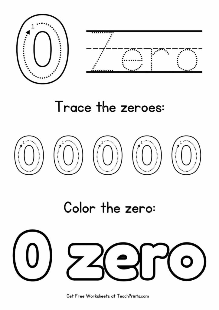Number 0 Tracing Worksheets Number 0 Tracing Worksheets