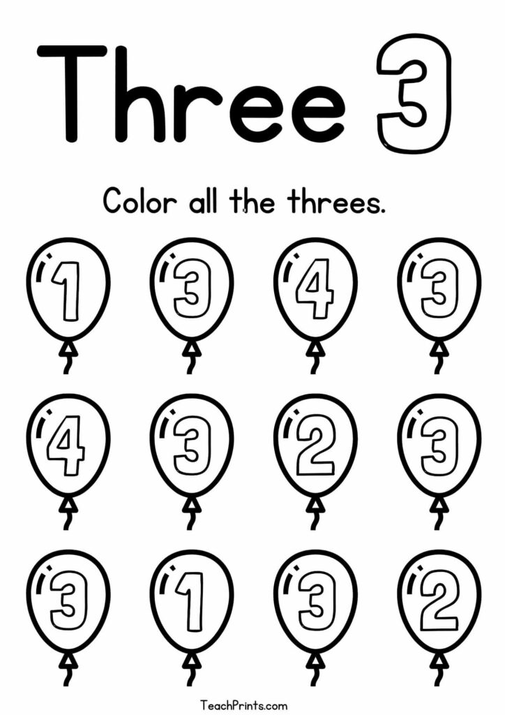 Number 3 Tracing Worksheets Number 3 Tracing Worksheets