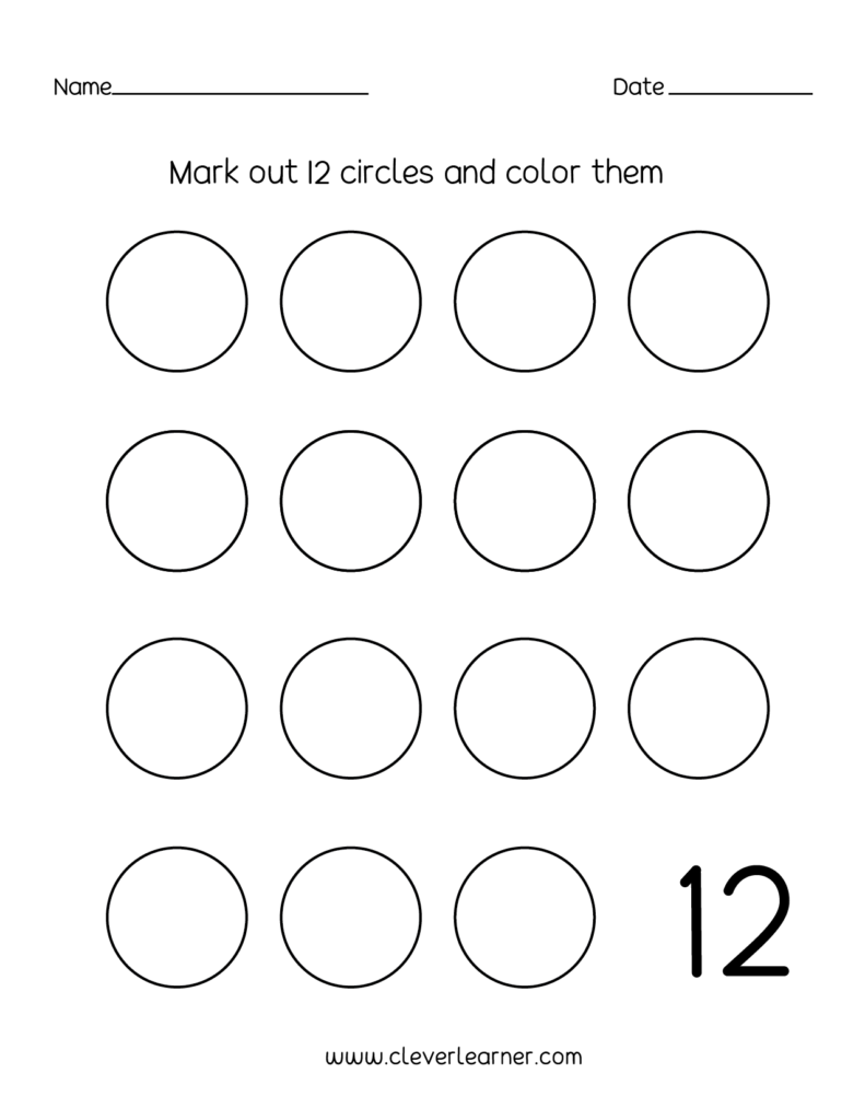 Number Twelve 12 Worksheets Number Twelve 12 Worksheets