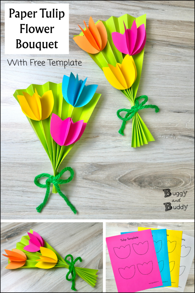 Paper Tulip Flower Bouquet Craft Paper Tulip Flower Bouquet Craft