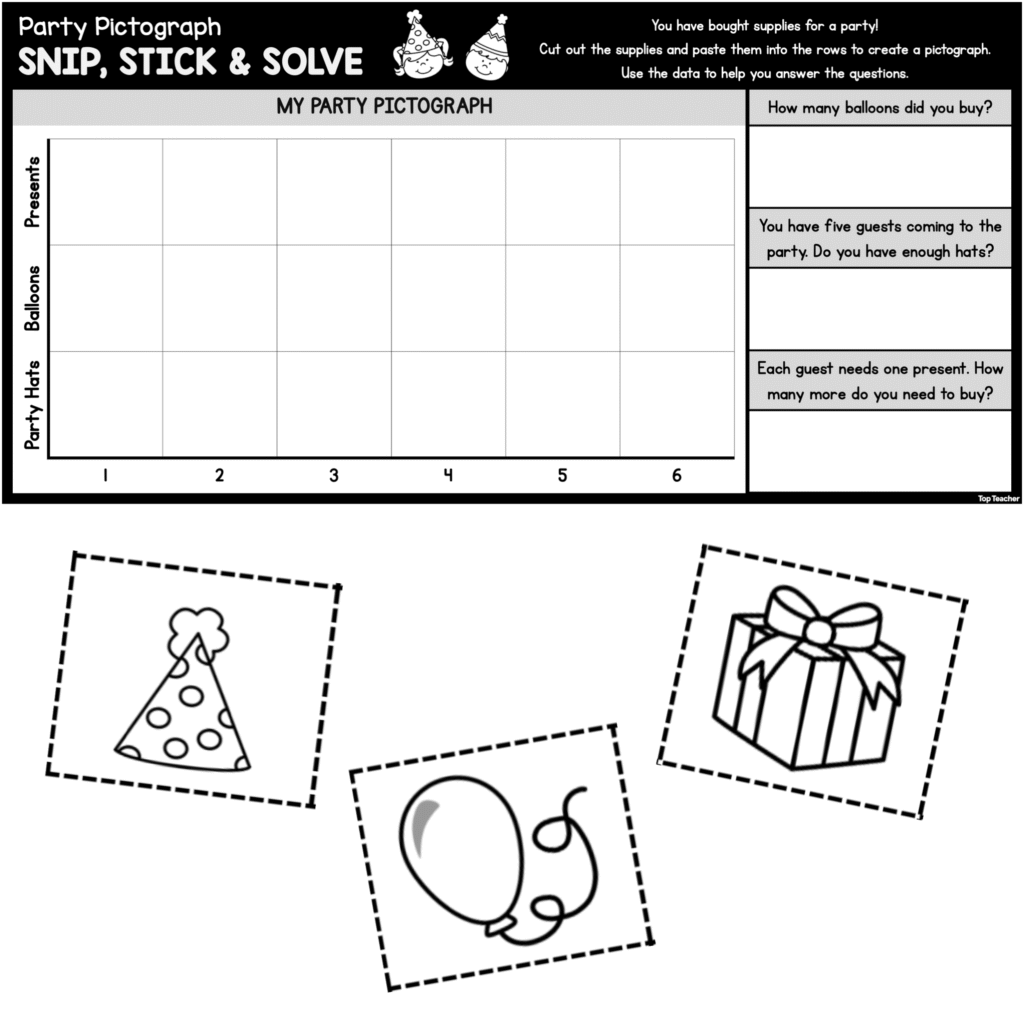 Party Pictograph Snip Stick Solve Party Pictograph Snip Stick Solve