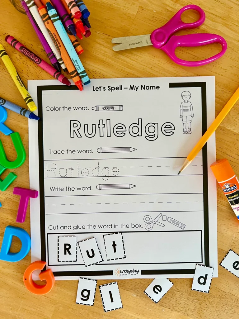 Personalized I Can Spell My Name Cut Paste Personalized I Can Spell My Name Cut Paste