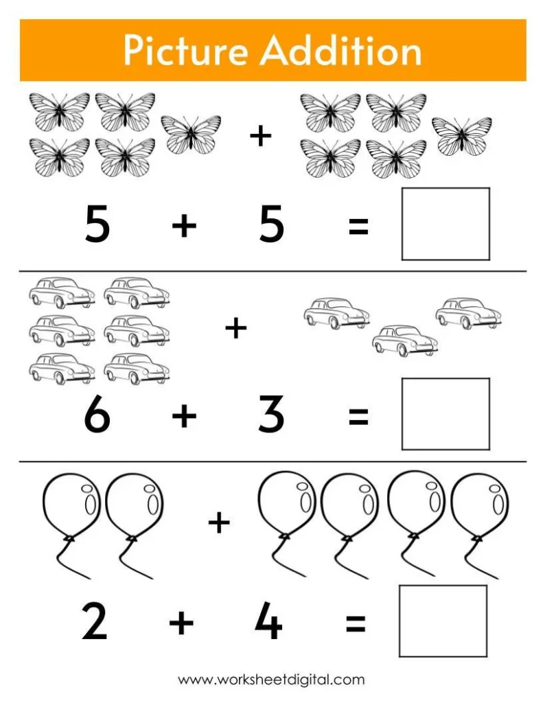 Picture Addition Worksheets Preschool Picture Addition Worksheets Preschool