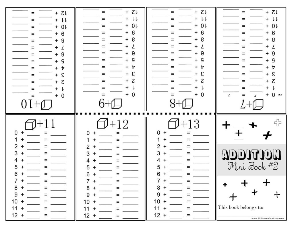 Practice Addition W Mini Book Activity Practice Addition W Mini Book Activity