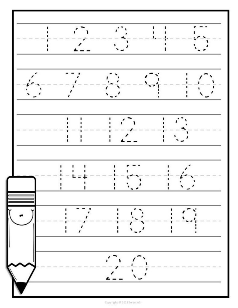 Pre K Worksheets Numbers Printable