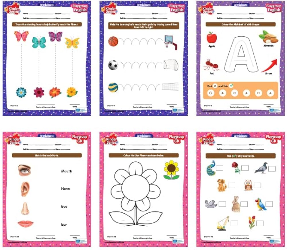 Pre Nursery Activity Worksheets Pages