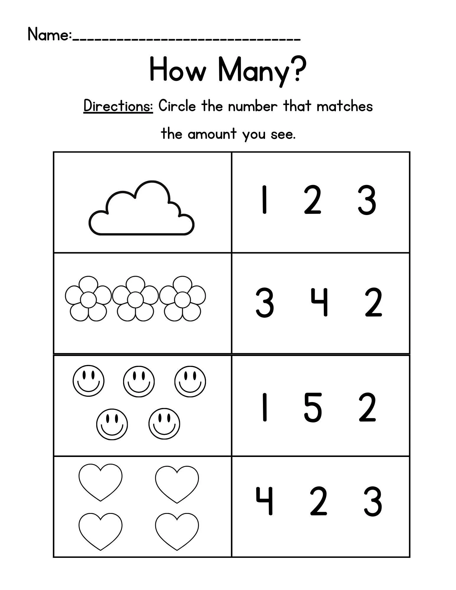 Prek Number Packet Prek Numbers 1 5 Prek
