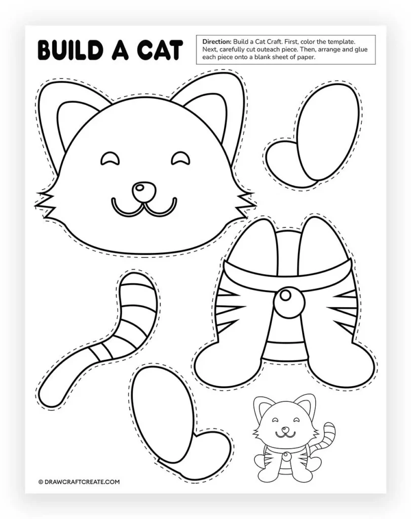 Printable Build A Cat Craft Printable Build A Cat Craft