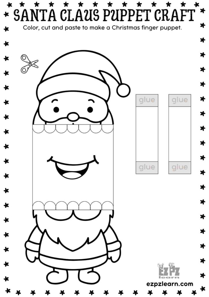 Printable Paper Santa Claus Christmas Puppet Festive Diy Craft For Kids Crafts Printable Paper Santa Claus Christmas Puppet Festive Diy Craft For Kids Crafts