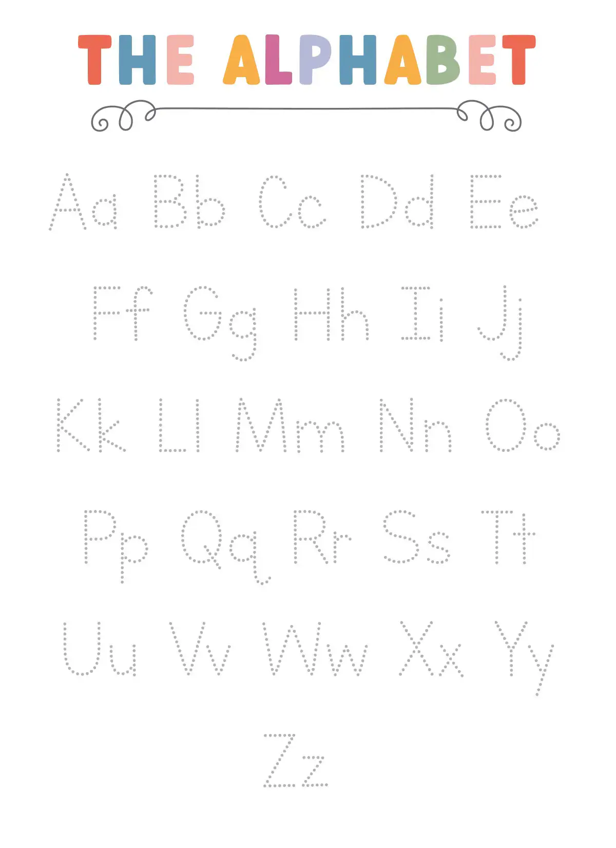 Printable Pre K Alphabet Tracing
