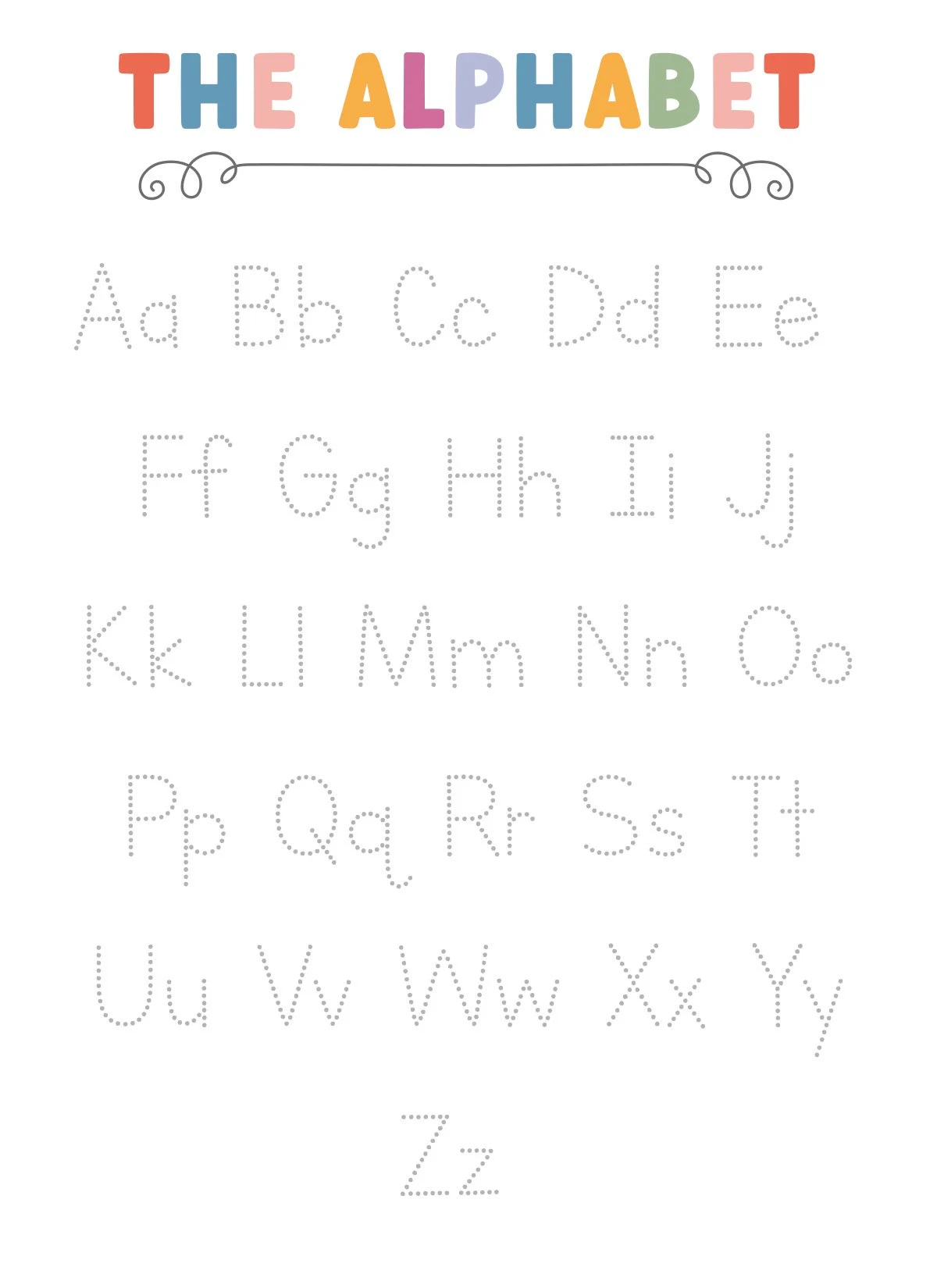 Printable Pre K Alphabet Tracing