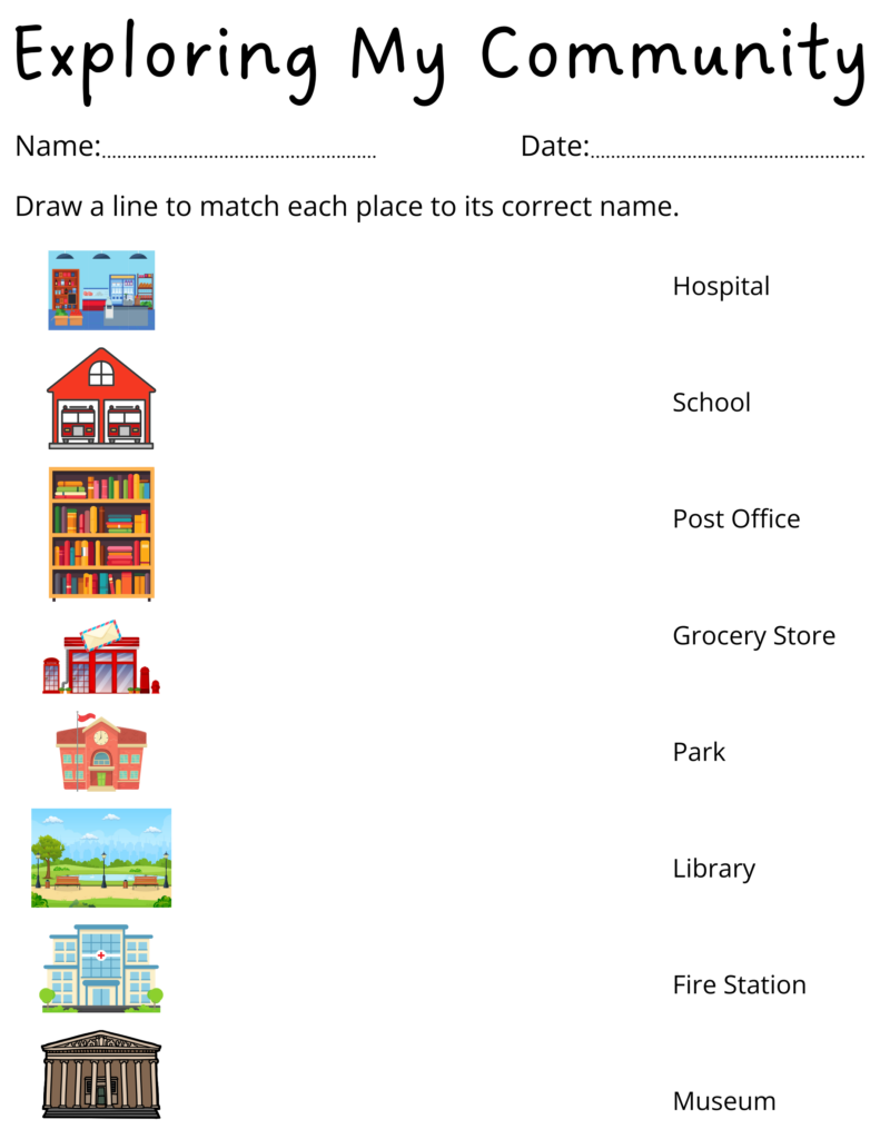 Printable Preschool Places In The Community Worksheets For Kindergarten Printable Preschool Places In The Community Worksheets For Kindergarten