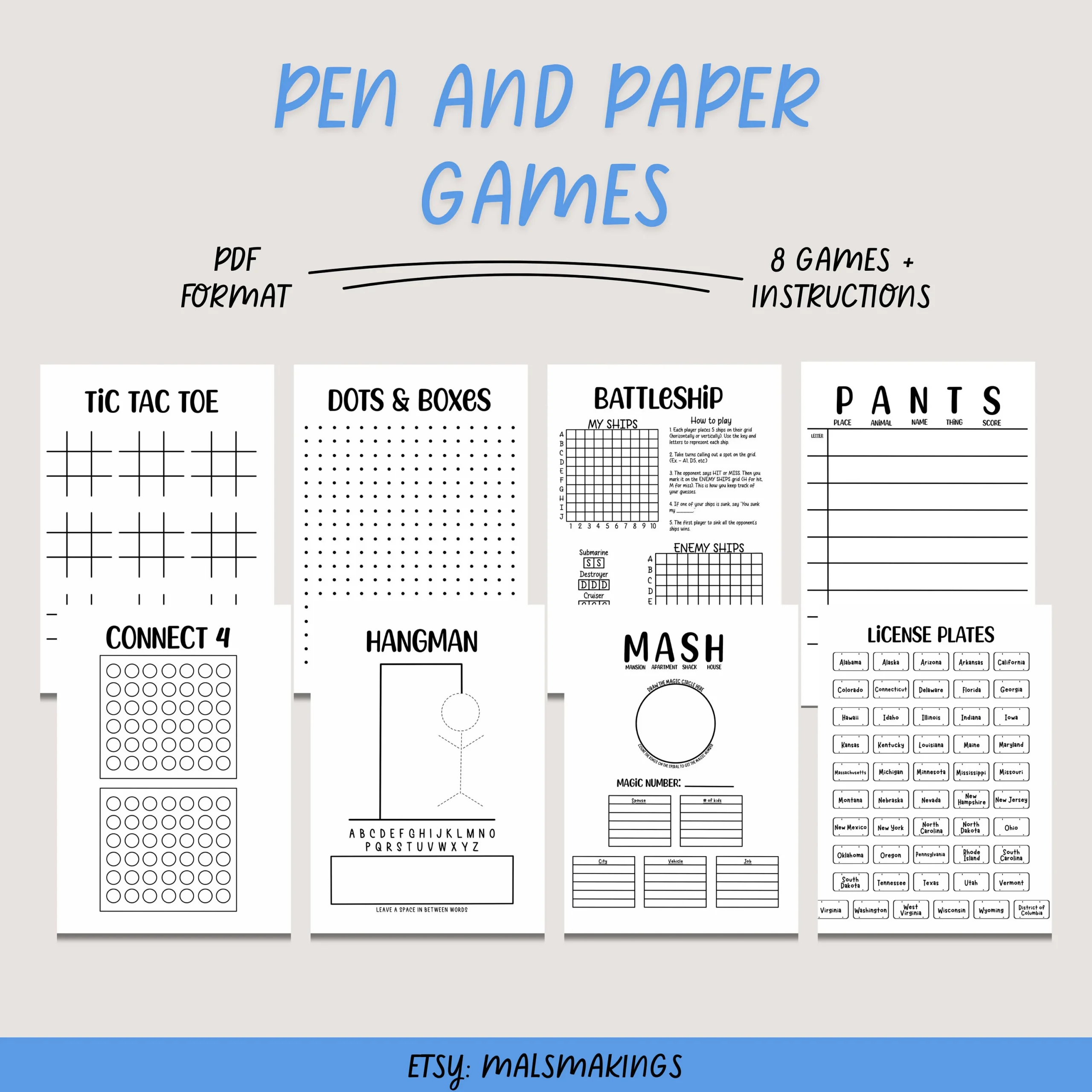 Printable Travel Games Pen And Paper