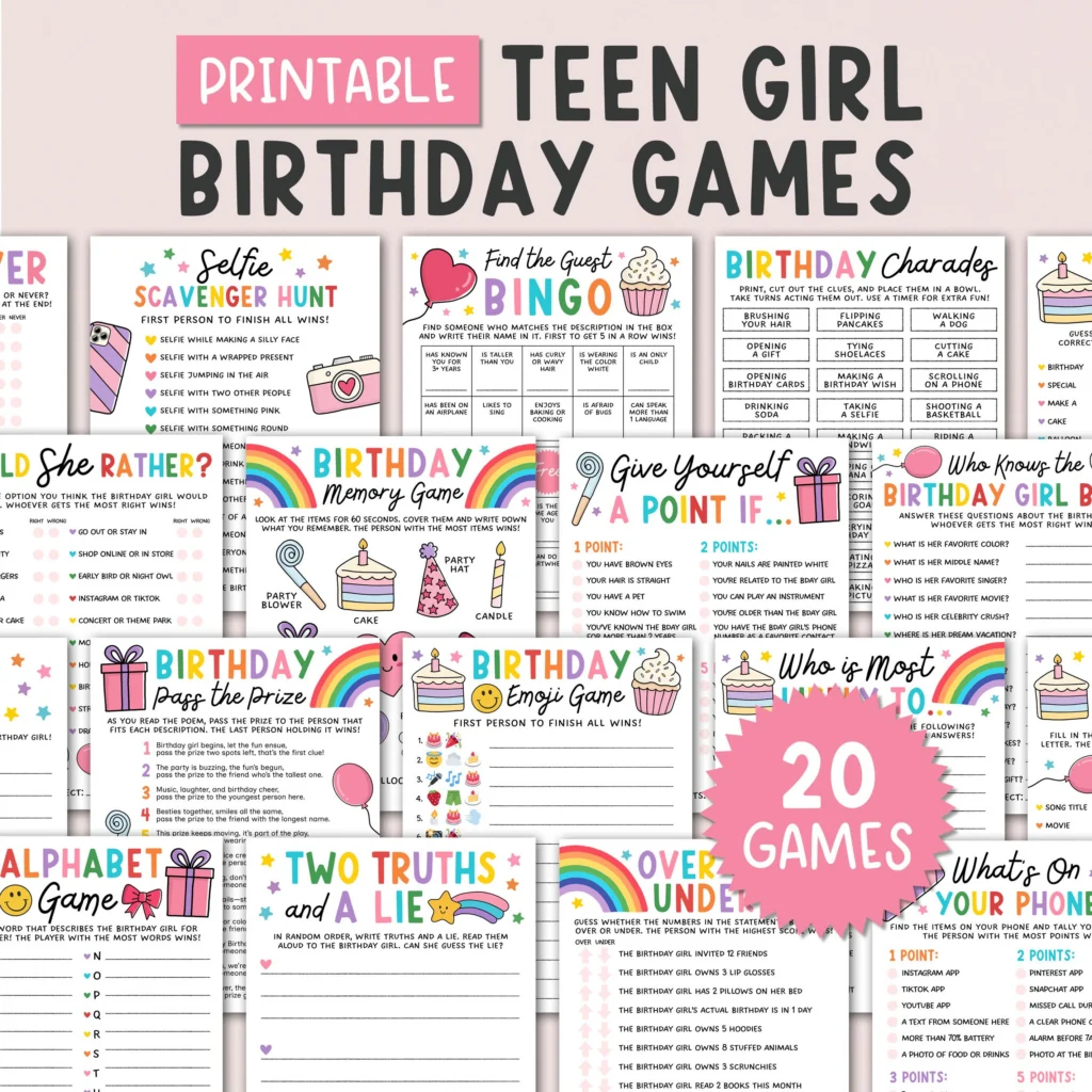 Printable Tween Activities