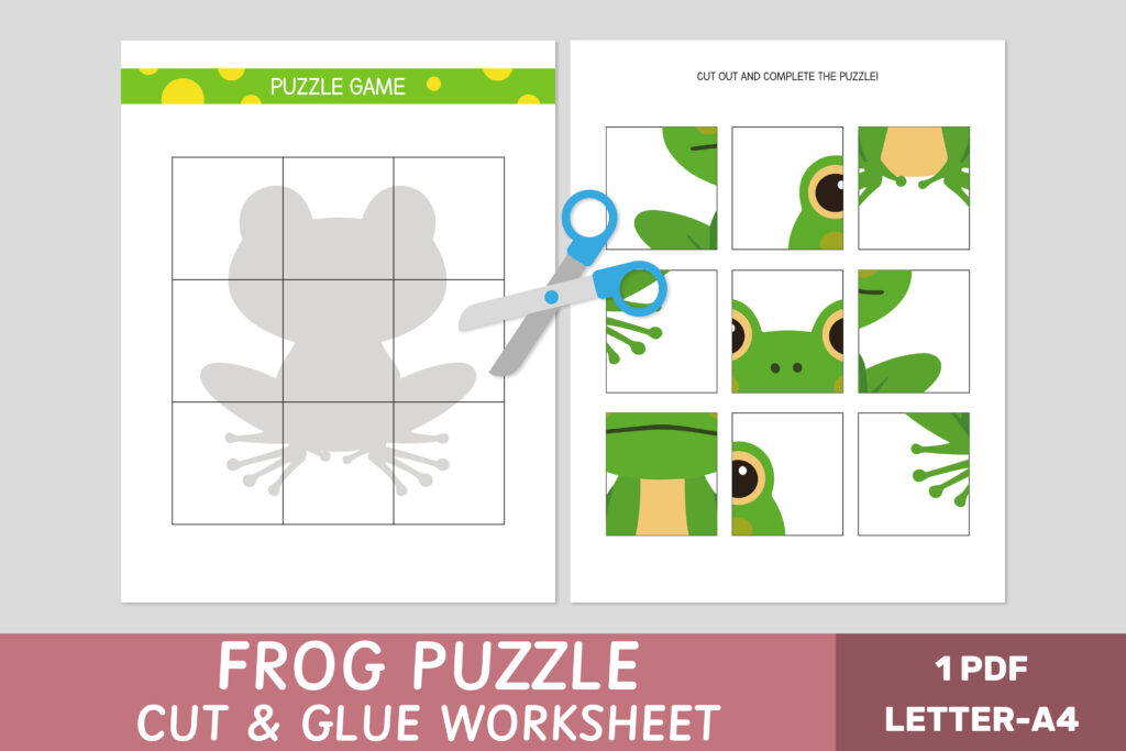 Puzzle For Kids Frog Cut Glue Puzzle For Kids Frog Cut Glue