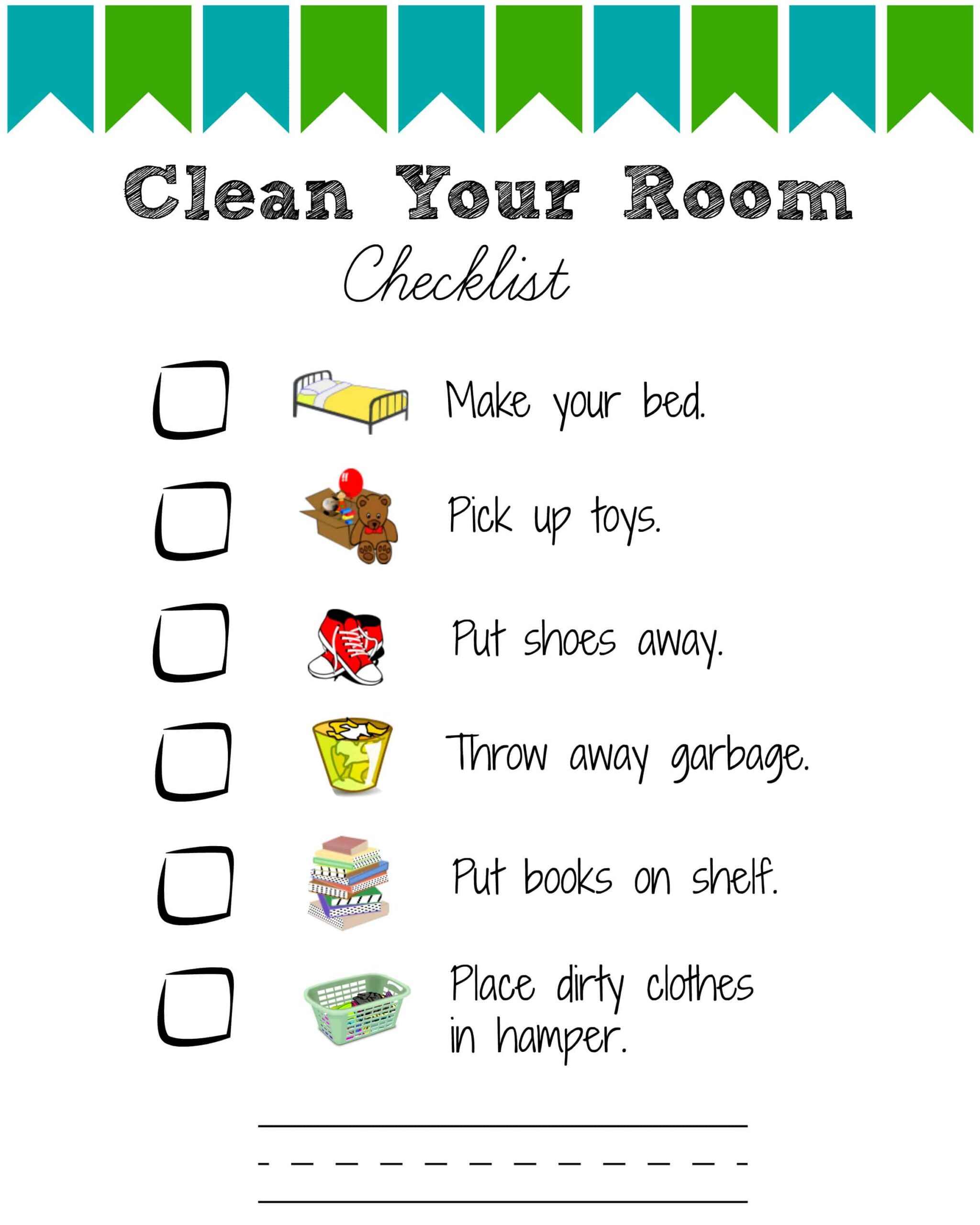 Room Cleaning Checklists For Kids