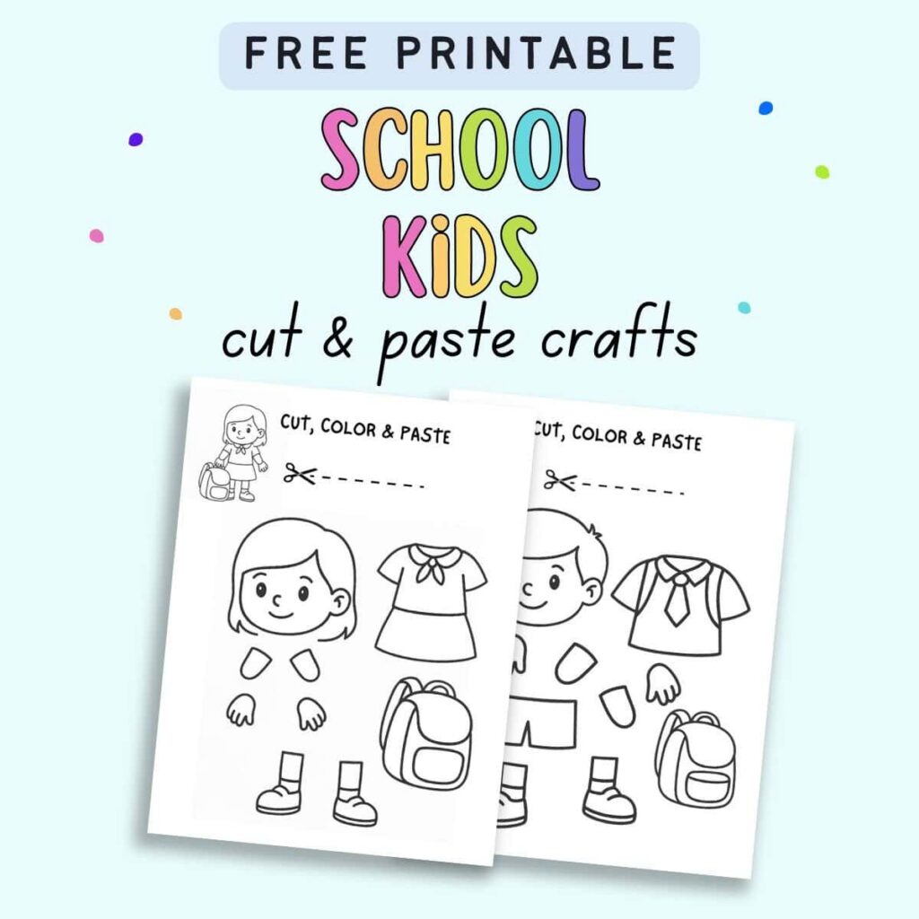 School Kid Cut And Paste Craft School Kid Cut And Paste Craft