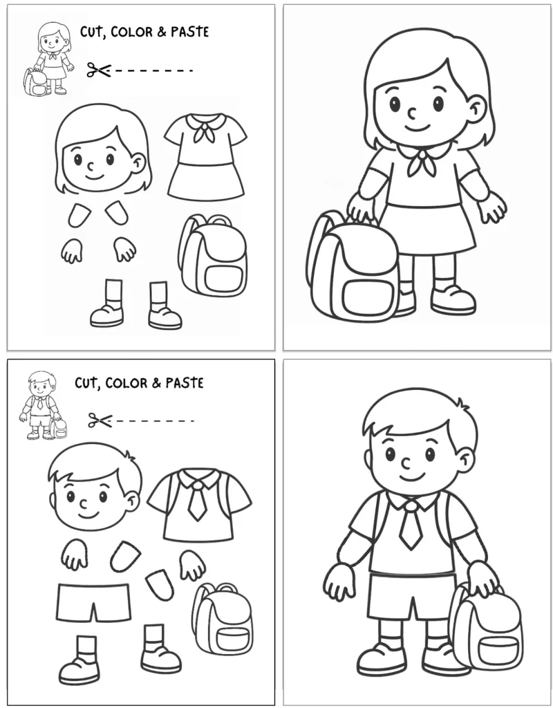 School Kid Cut And Paste Craft