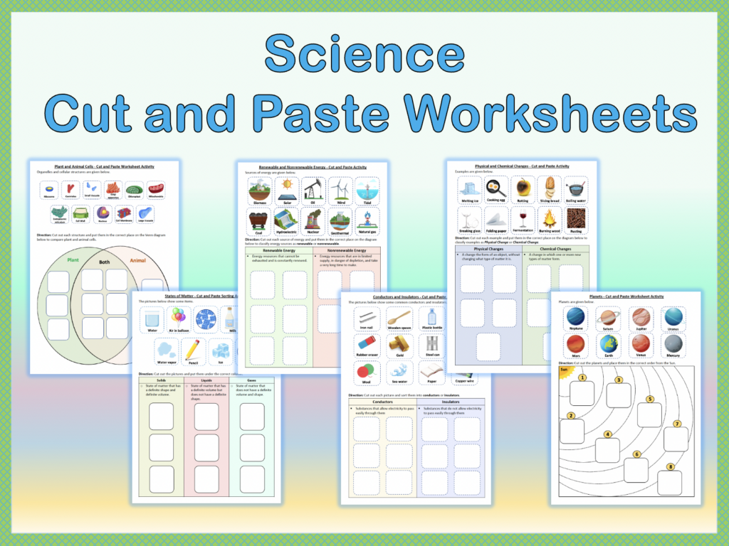 Science Cut And Paste Worksheet Activities No Prep Printables Bundle 12903376 Science Cut And Paste Worksheet Activities No Prep Printables Bundle 12903376