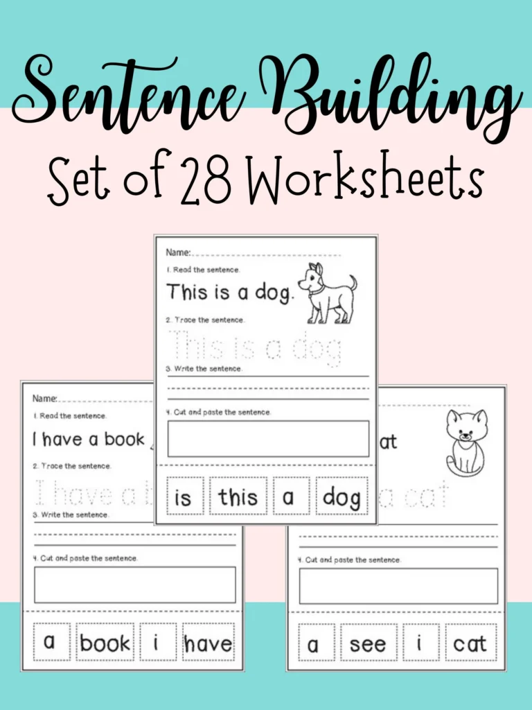 Sentence Building Worksheets Read Trace