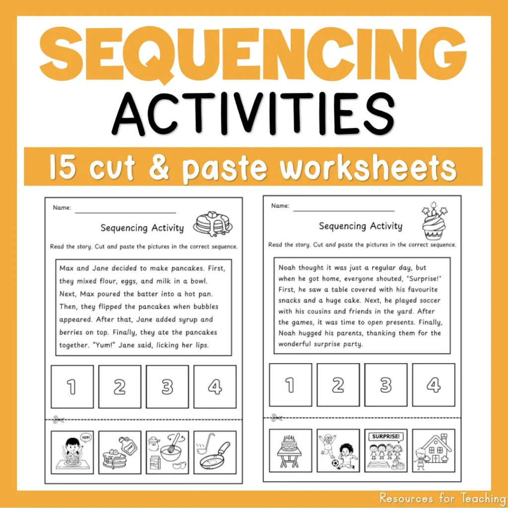 Sequencing Cut Paste Worksheets