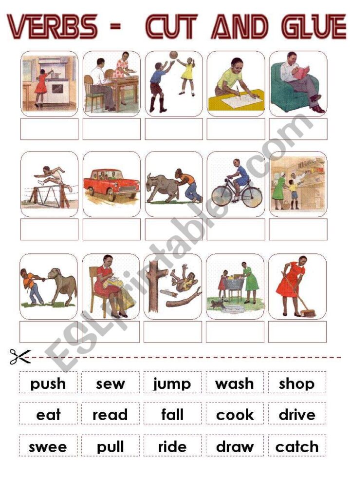 Simple Verbs Cut And Glue 360769 Simple Verbs Cut And Glue 360769