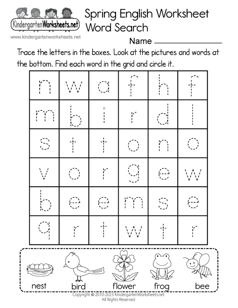 Spring English Worksheet Printable Spring English Worksheet Printable