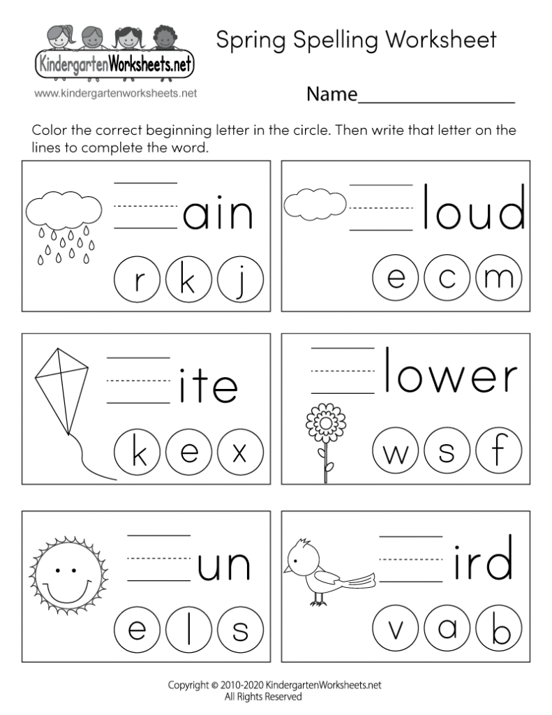 Spring Spelling Worksheet Printable Spring Spelling Worksheet Printable