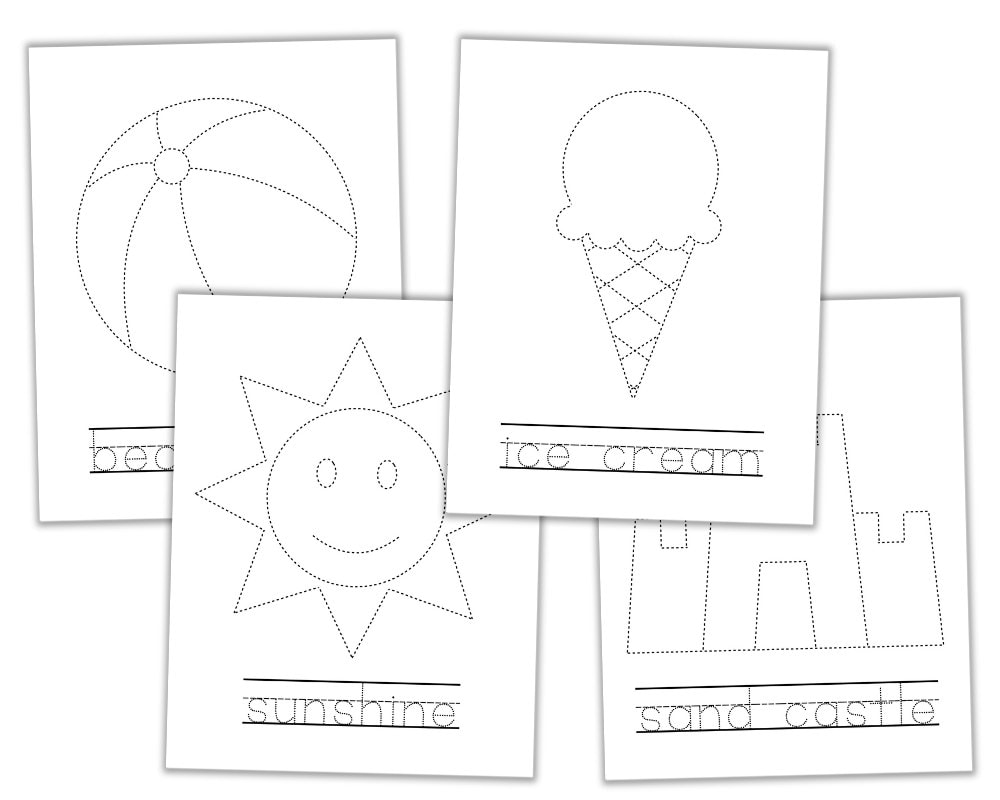 Summer Tracing Worksheets Summer Tracing Worksheets