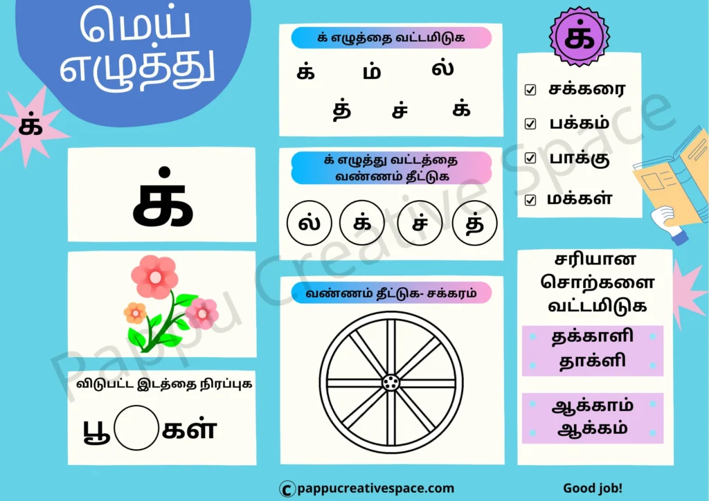 Tamil Alphabets Digital Printable