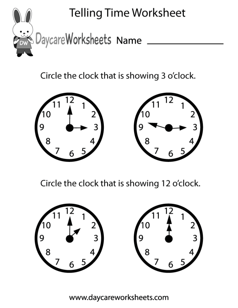 Telling Time Worksheet