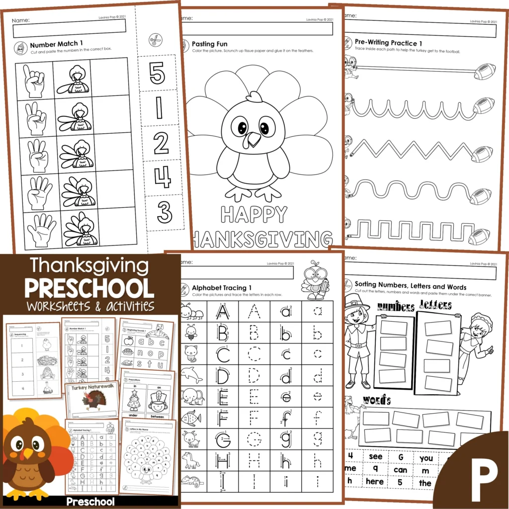 Thanksgiving Preschool Worksheets And Activities No Prep Thanksgiving Preschool Worksheets And Activities No Prep