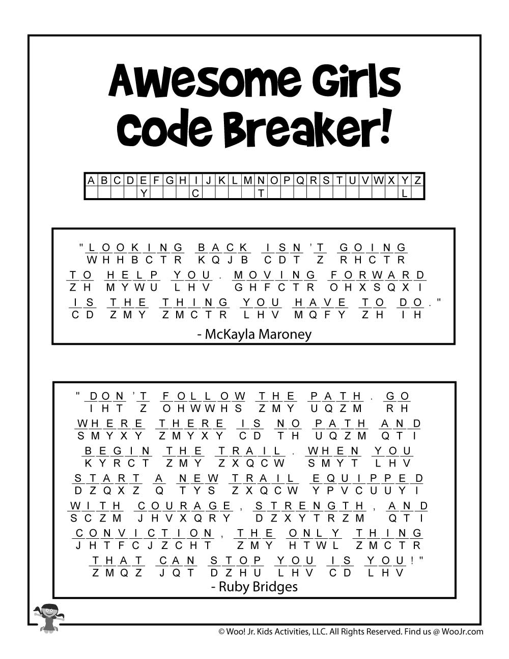 The Book Of Awesome Girls Printable Activities