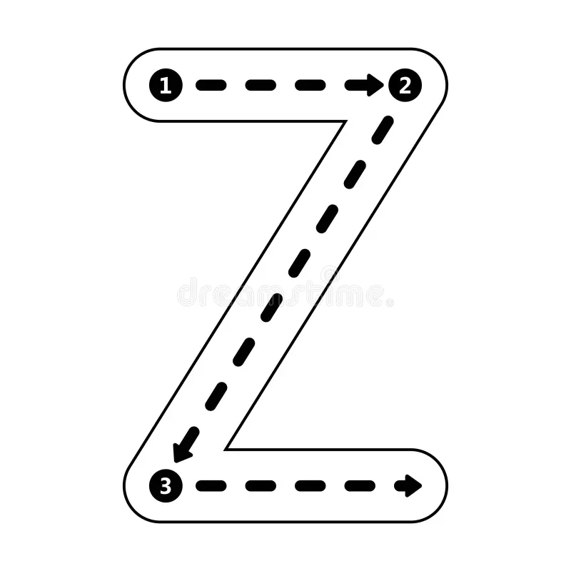 Tracing Alphabet Letter Z Uppercase Prewriting Dotted Line Element Kindergarten Preschool Kids Worksheet Handwriting Image362380752