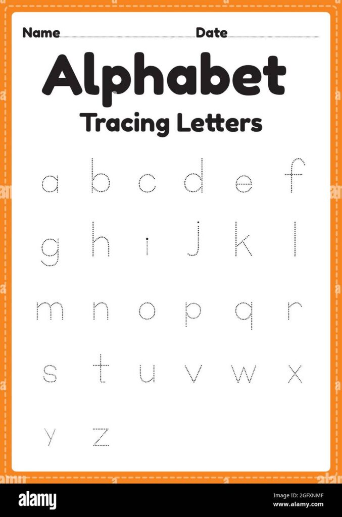 Tracing Alphabet Letters Worksheet For Kindergarten And Preschool Kids For Handwriting Practice And Educational Activities In A Printable Page Image440066831