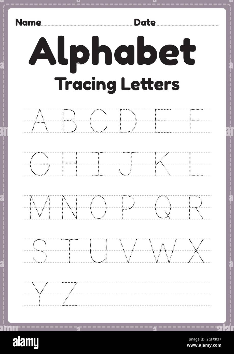 Tracing Letters Alphabet Worksheet For Kindergarten And Preschool Kids For Handwriting Practice And Educational Activities In A Printable Page Image440067915