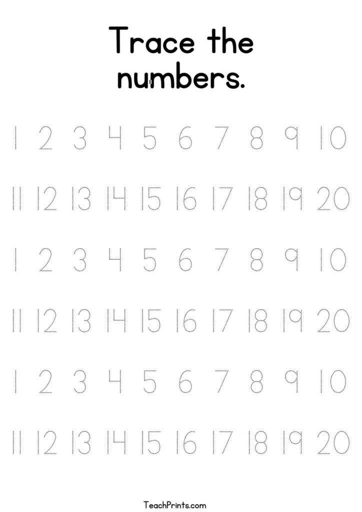 Tracing Numbers 1 20 Worksheets Tracing Numbers 1 20 Worksheets