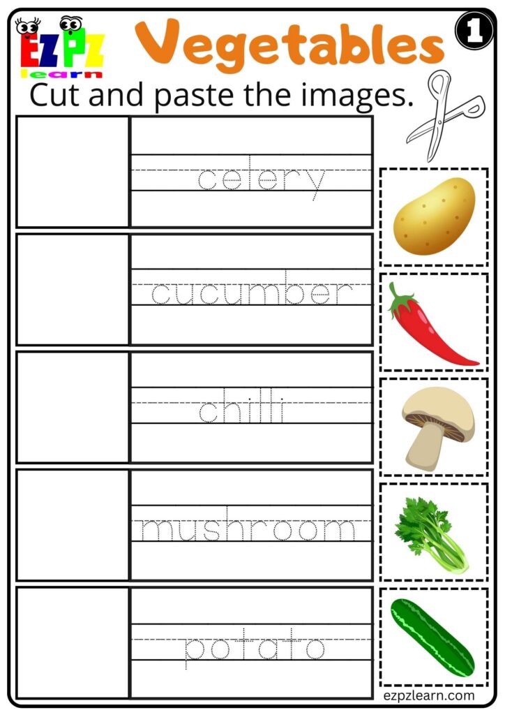 Vegetables Cut And Paste Worksheet For Esl Students And K5 Worksheets Vegetables Cut And Paste Worksheet For Esl Students And K5 Worksheets