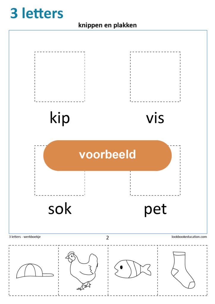 Werkblad Knippen Plakken 3 Letters Werkblad Knippen Plakken 3 Letters